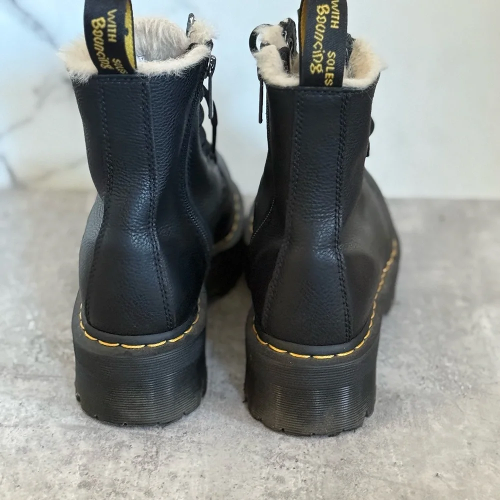 Dr. Martens Jadon Faux Fur Lined Leather Platform Boots - Picture 8 of 10